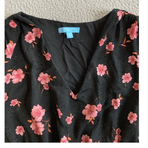 Draper James Mini Dress Small Floral Puff Sleeve Fit Flare Floral Pink Classic - Picture 2 of 15